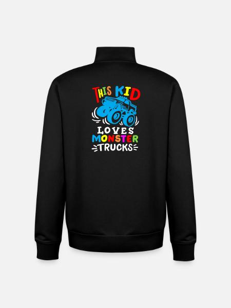 Monstertrucks für Kinder - Unisex Organic Zip Sweatshirt von Stanley/Stella - Schwarz