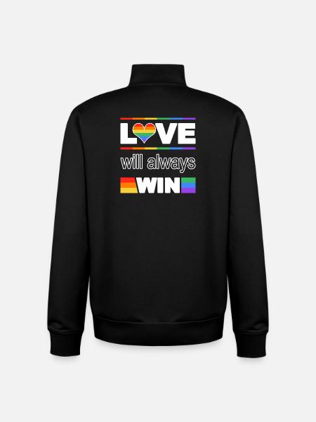 Love Wins Pride Heart - Unisex Organic Zip Sweatshirt by Stanley/Stella - black