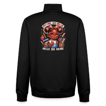 Goodbye 2nd Grade Cartoon Girl - Unisex Organic Zip Sweatshirt by Stanley/Stella - black - Back - AI Model Male 185 light (185cm)