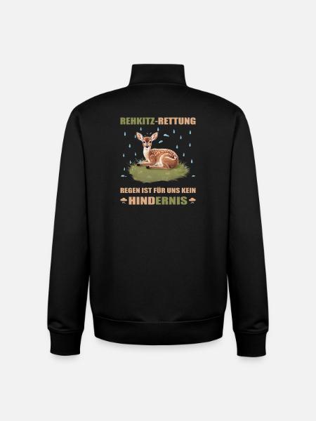 Fawn rescue - Unisex Organic Zip Sweatshirt by Stanley/Stella - black