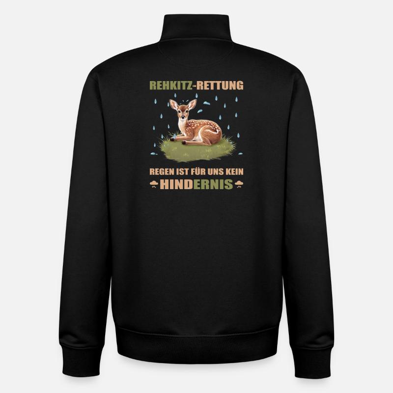 Rehkitz Rettung - Unisex Organic Zip Sweatshirt von Stanley/Stella - Schwarz