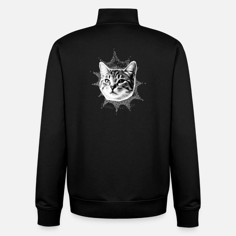 Design super cadeau miaou - Sweat zippé unisexe en coton bio Stanley/Stella - noir