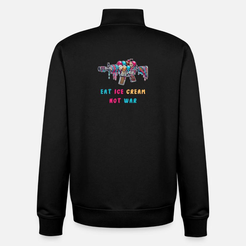 Eiscreme statt Krieg - Unisex Organic Zip Sweatshirt von Stanley/Stella - Schwarz
