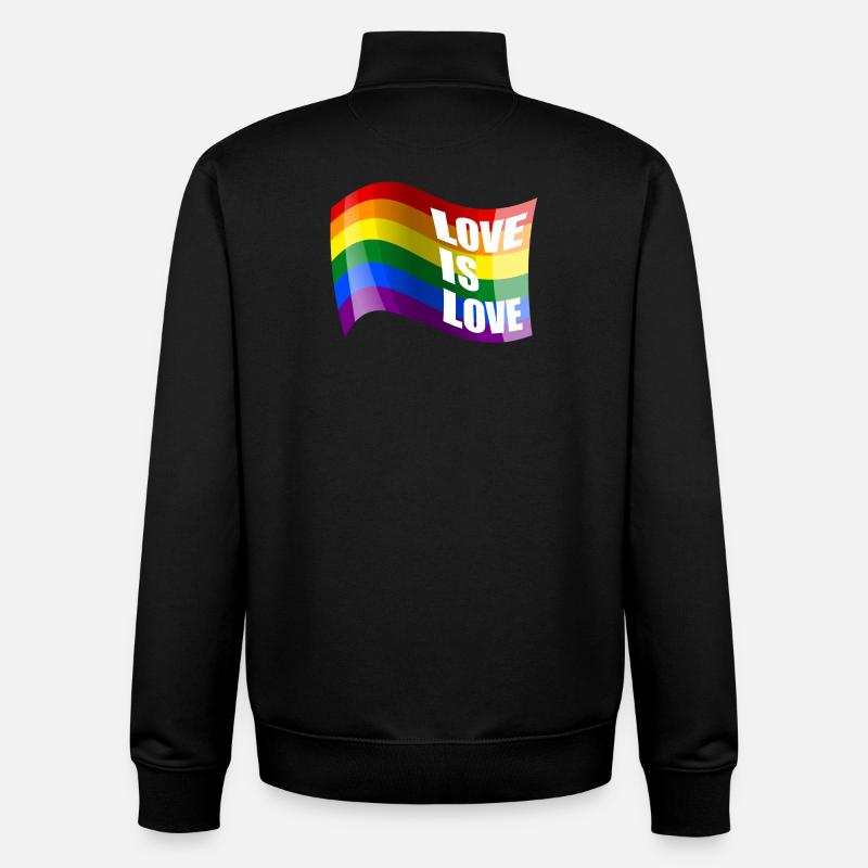 L’amour arc-en-ciel est l’amour - Sweat zippé unisexe en coton bio Stanley/Stella - noir