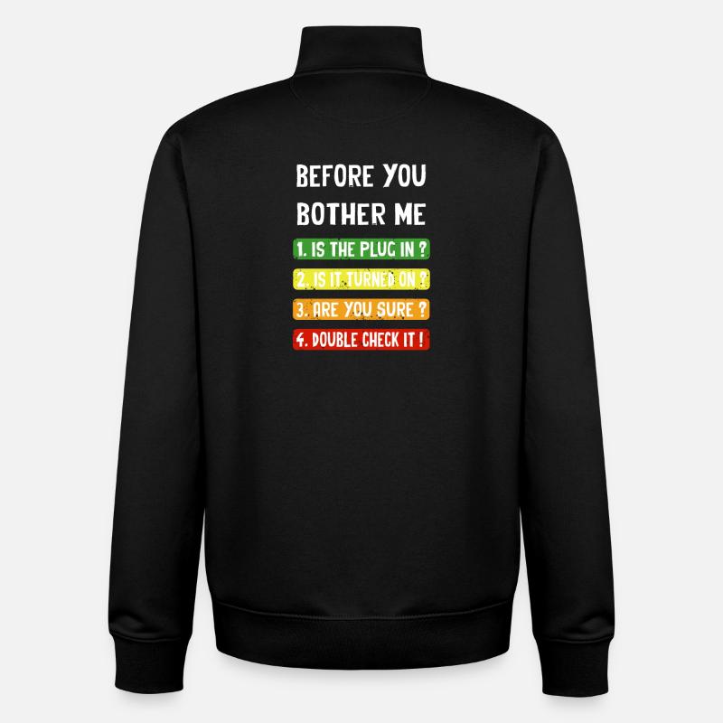 Before you bother me - Unisex Organic Zip Sweatshirt von Stanley/Stella - Schwarz