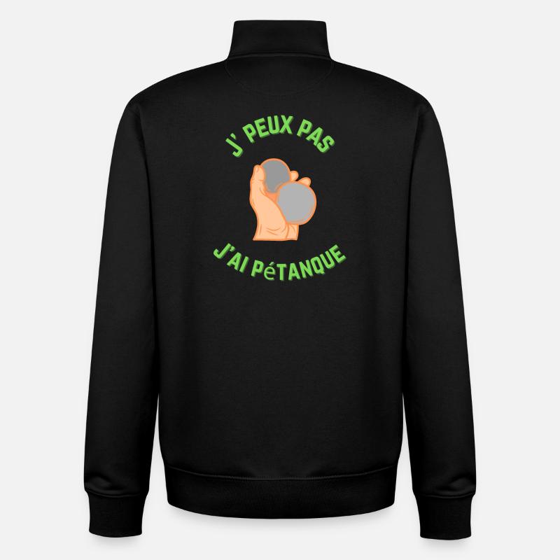 I can't I have petanque - Unisex Organic Zip Sweatshirt by Stanley/Stella - black