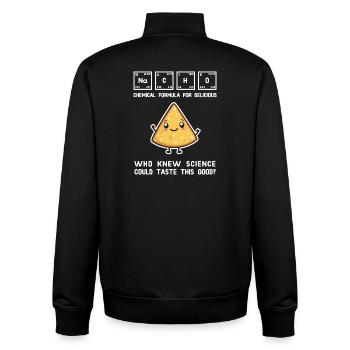 Chemical Formula for Delicious Nachos Design - Unisex Organic Zip Sweatshirt by Stanley/Stella - black - Back - AI Model Male 185 light (185cm)