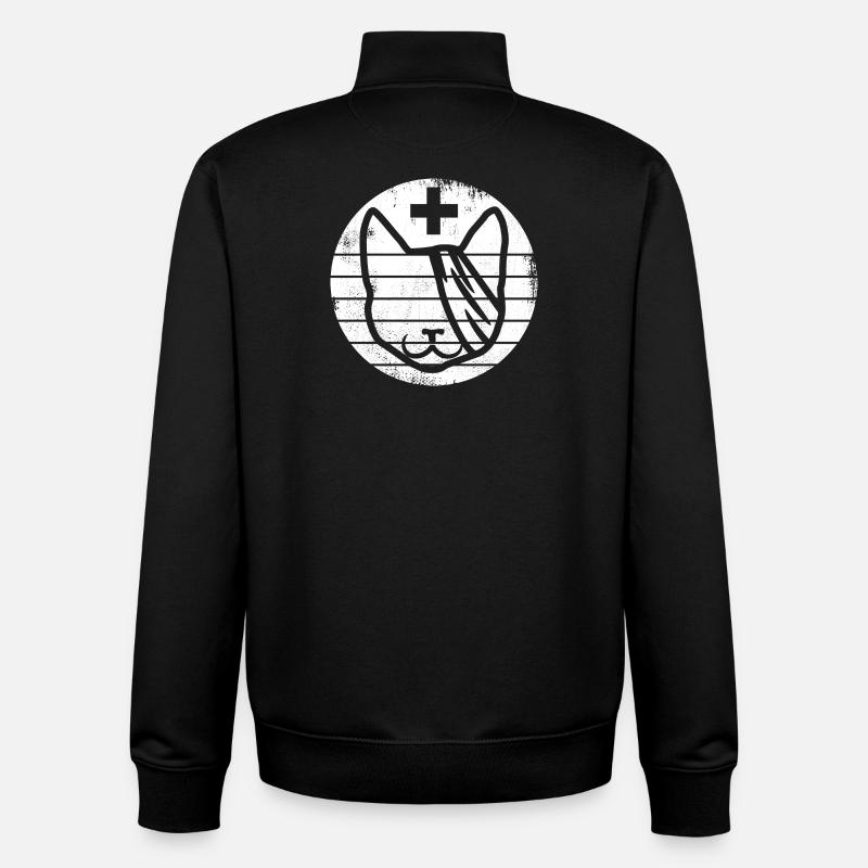 Premiers secours pour chats - Sweat zippé unisexe en coton bio Stanley/Stella - noir