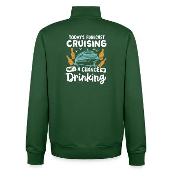 Kreuzfahrt Trinken - Unisex Organic Zip Sweatshirt von Stanley/Stella - Flaschengrün - Hinten - AI Model Male 185 dark (185cm)