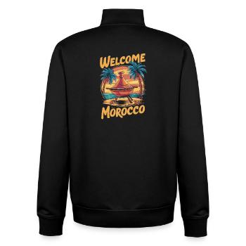 Willkommen bei Morocco Dreamfire - Unisex Organic Zip Sweatshirt von Stanley/Stella - Schwarz - Hinten - AI Model Male 185 light (185cm)