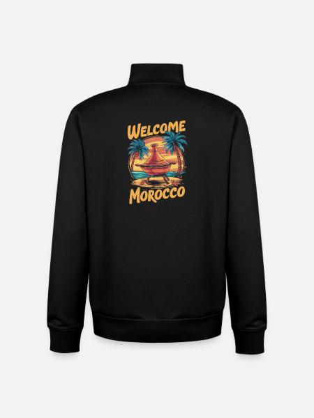 Welcome to Morocco Dreamfire - Unisex Organic Zip Sweatshirt by Stanley/Stella - black