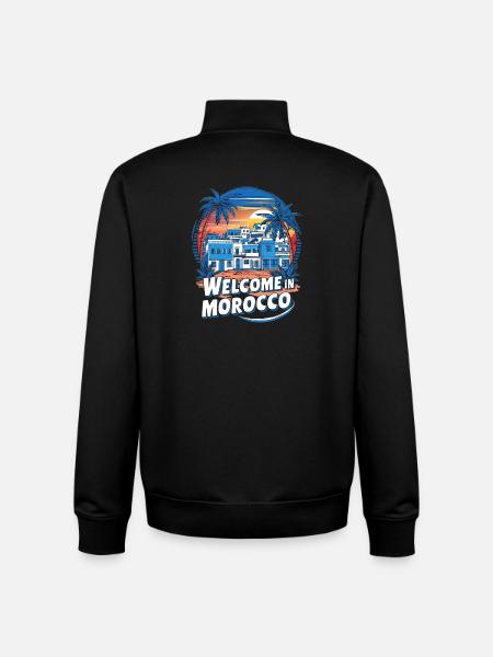 Welcome To Moroccan Village - Unisex Organic Zip Sweatshirt by Stanley/Stella - black