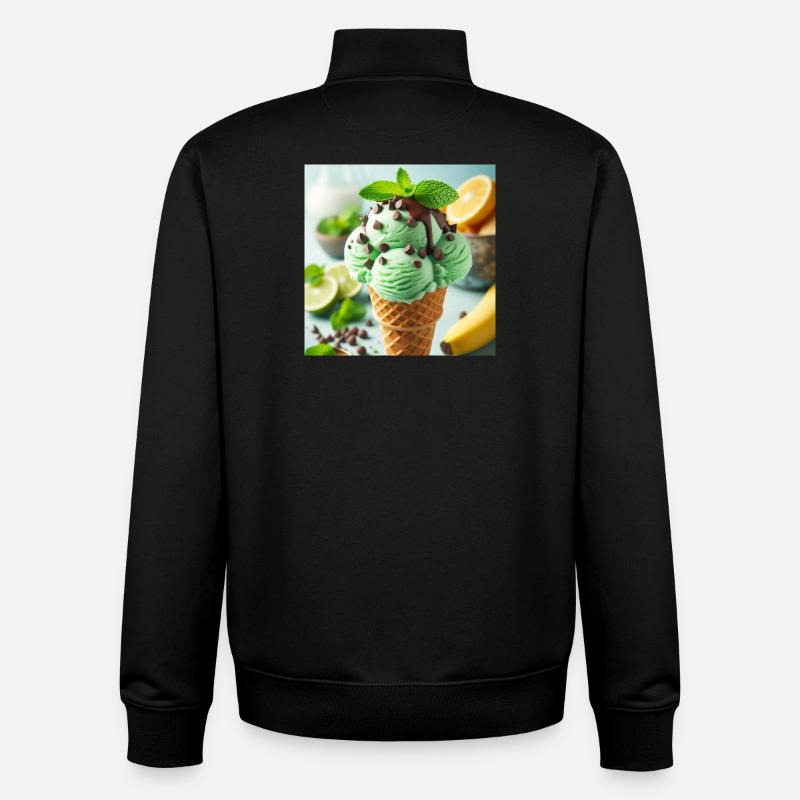 Glace à la menthe - Sweat zippé unisexe en coton bio Stanley/Stella - noir