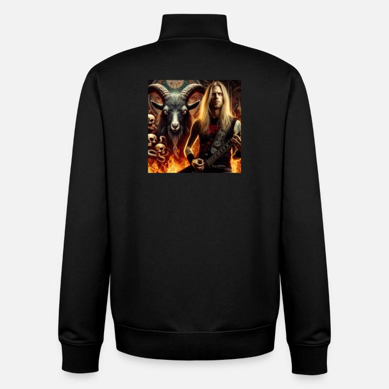 Guitariste infernal - Sweat zippé unisexe en coton bio Stanley/Stella - noir