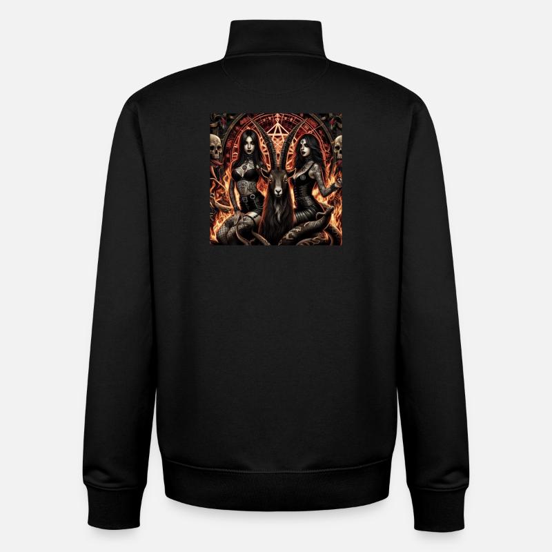 Vivre avec Satan - Sweat zippé unisexe en coton bio Stanley/Stella - noir