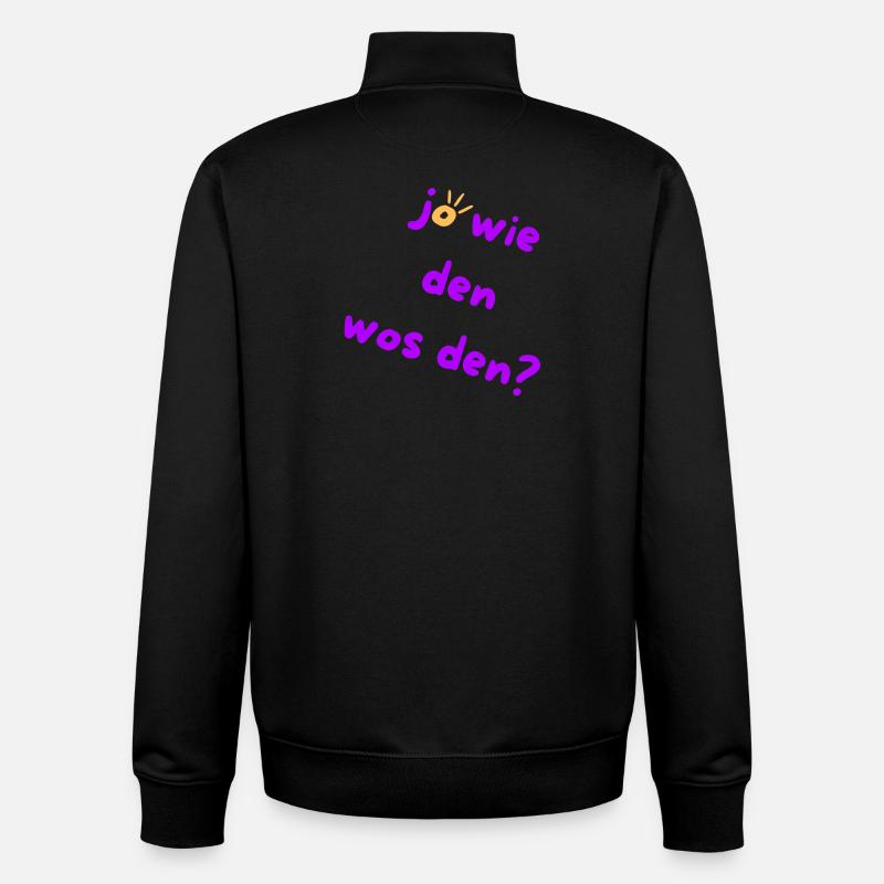 How? Why? Austrian Slang 🤠 - Unisex Organic Zip Sweatshirt by Stanley/Stella - black