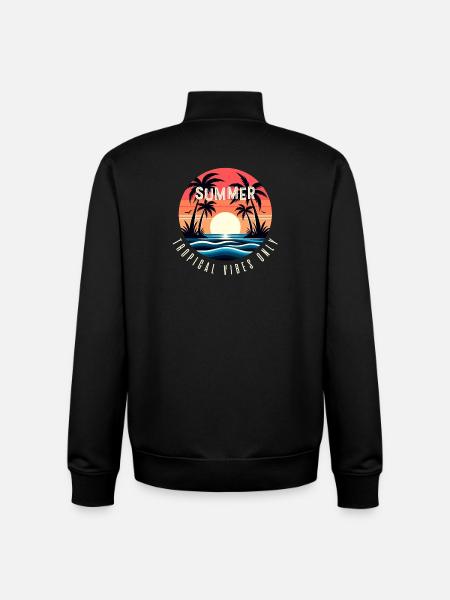 Summer tropical vibes only - Unisex Organic Zip Sweatshirt by Stanley/Stella - black