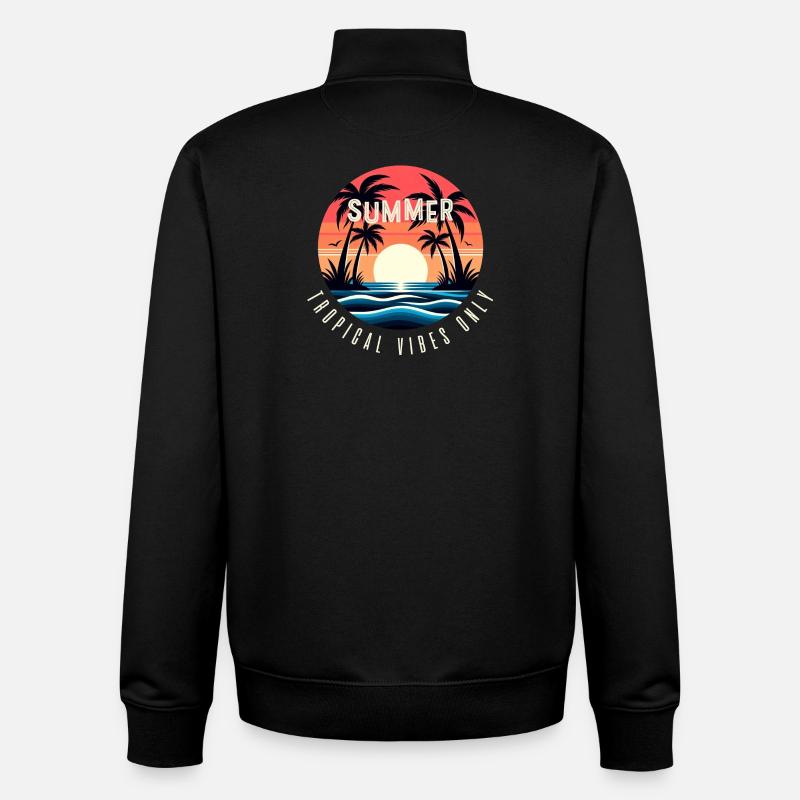 Summer tropical vibes only - Unisex Organic Zip Sweatshirt by Stanley/Stella - black