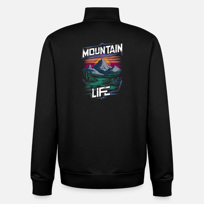Bergsteigen und Abenteuer - Unisex Organic Zip Sweatshirt von Stanley/Stella - Schwarz