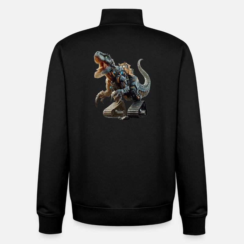Excavator T-Rex Dinosaur - Unisex Organic Zip Sweatshirt by Stanley/Stella - black