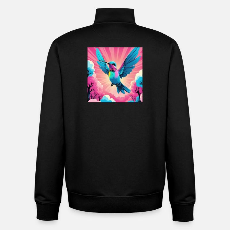 Colibri - Sweat zippé unisexe en coton bio Stanley/Stella - noir