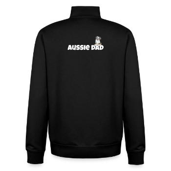 Funny Australian Shepherd Papa I Aussie Dad - Unisex Organic Zip Sweatshirt von Stanley/Stella - Schwarz - Hinten - AI Model Male 185 light (185cm)