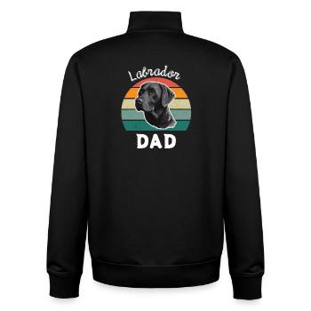 Labrador Dad Vintage Labrador Owner - Unisex Organic Zip Sweatshirt by Stanley/Stella - black - Back - AI Model Male 185 light (185cm)