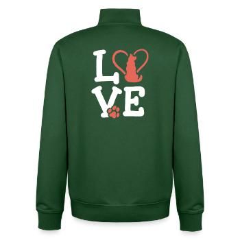 Hundeliebhaber Hundebesitzer - Unisex Organic Zip Sweatshirt von Stanley/Stella - Flaschengrün - Hinten - AI Model Male 185 dark (185cm)