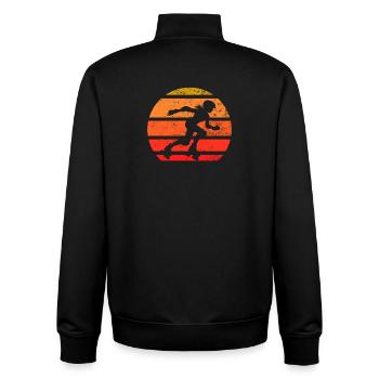 Retro Rollschuhfahrer Silhouette Sonnenuntergang - Unisex Organic Zip Sweatshirt von Stanley/Stella - Schwarz - Hinten - AI Model Male 185 light (185cm)
