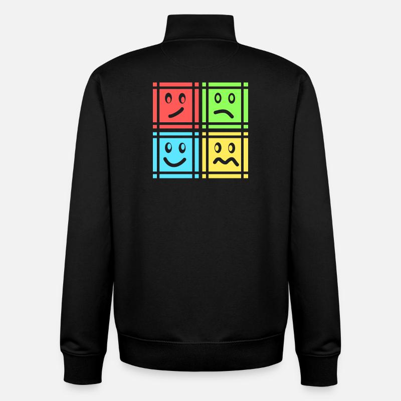 Motifs géométriques - Sweat zippé unisexe en coton bio Stanley/Stella - noir