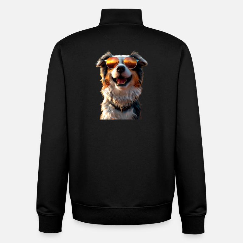 Australian Shepherd Hunde Liebhaber Süßer Aussie - Unisex Organic Zip Sweatshirt von Stanley/Stella - Schwarz