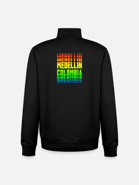 Medellin Columbia rainbow design - Unisex Organic Zip Sweatshirt by Stanley/Stella - black