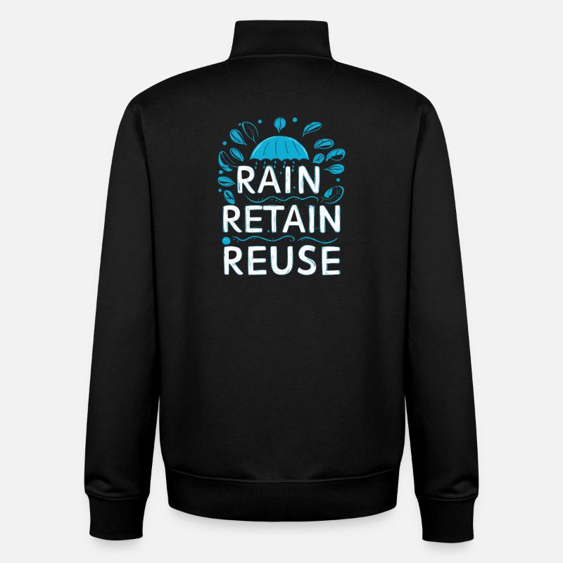 Rain Keep Reuse - Unisex Organic Zip Sweatshirt by Stanley/Stella - black