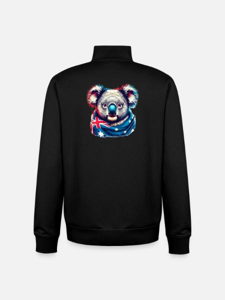 Koala - Unisex Organic Zip Sweatshirt by Stanley/Stella - black