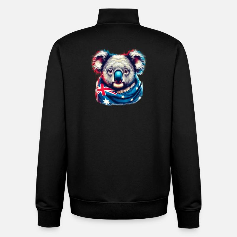 Koala - Sweat zippé unisexe en coton bio Stanley/Stella - noir