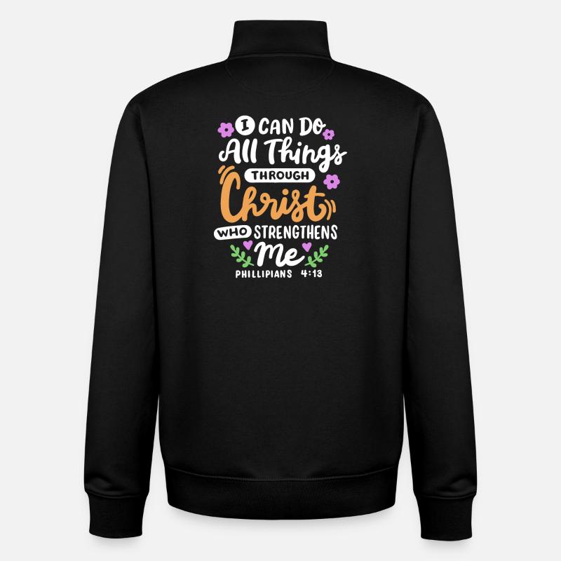 Christlich Glaube Bibelvers - Unisex Organic Zip Sweatshirt von Stanley/Stella - Schwarz