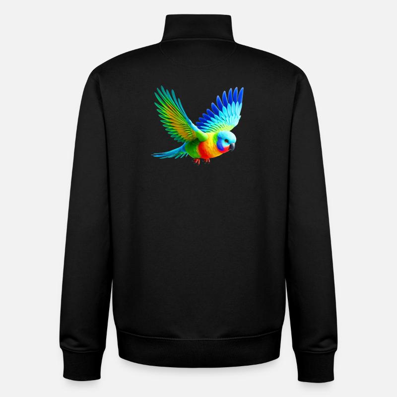 Perruche arc-en-ciel (03) - Sweat zippé unisexe en coton bio Stanley/Stella - noir