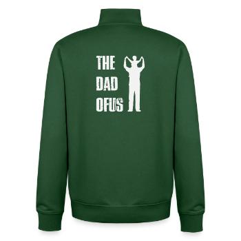 The dad of us - Unisex Organic Zip Sweatshirt by Stanley/Stella - bottle green - Back - AI Model Male 185 dark (185cm)