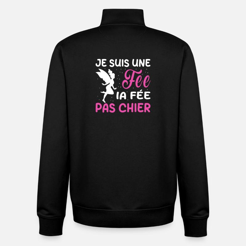 Ich bin eine Fee, die Fee, nicht Scheiße - Unisex Organic Zip Sweatshirt von Stanley/Stella - Schwarz