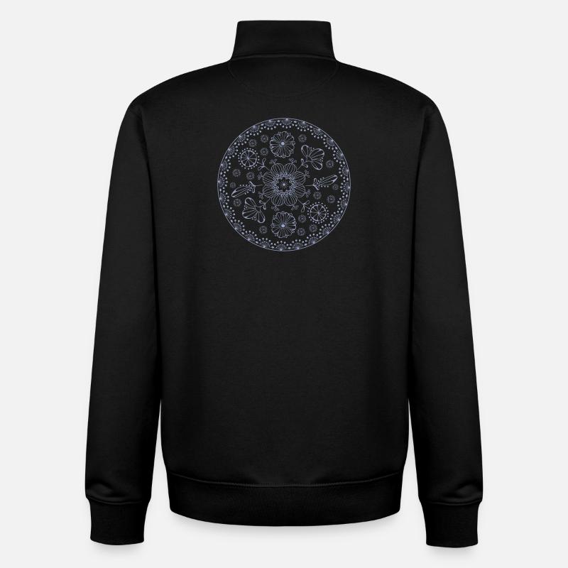 Floral pattern - Unisex Organic Zip Sweatshirt by Stanley/Stella - black