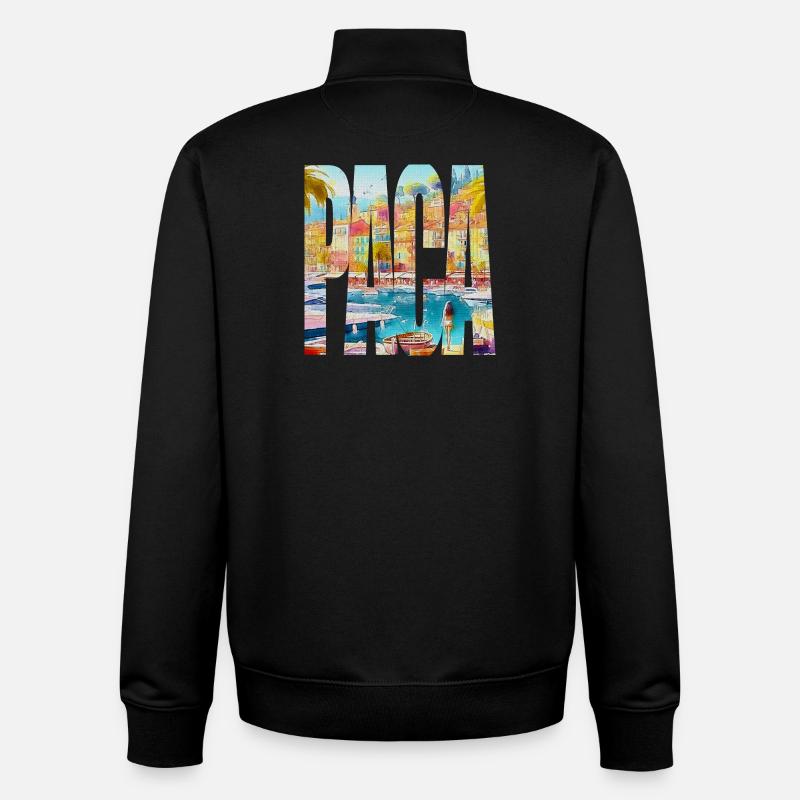 PACA - Sweat zippé unisexe en coton bio Stanley/Stella - noir