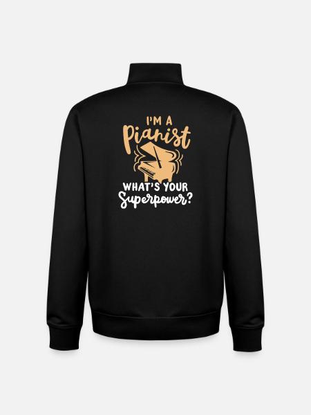 Pianist Klavierspieler - Unisex Organic Zip Sweatshirt von Stanley/Stella - Schwarz