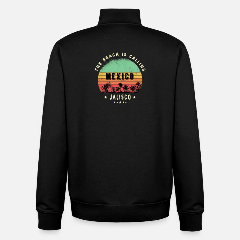 Jalisco Mexico cactus desert design - Unisex Organic Zip Sweatshirt by Stanley/Stella - black