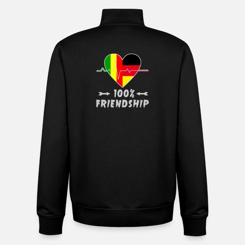 Mali und Deutschland 100% Freundschaft - Unisex Organic Zip Sweatshirt von Stanley/Stella - Schwarz