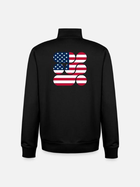 OCHOOO - USA - Unisex Organic Zip Sweatshirt by Stanley/Stella - black