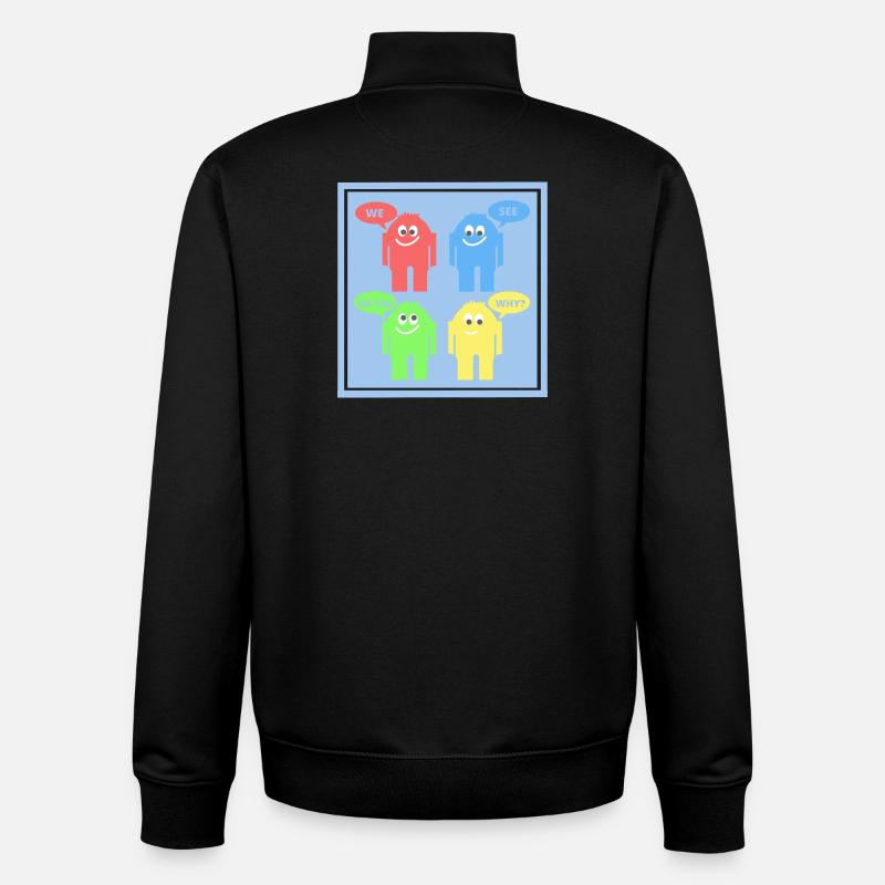 Drôles d’hommes - Sweat zippé unisexe en coton bio Stanley/Stella - noir