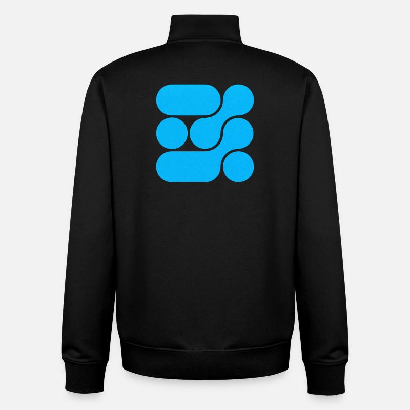 OCHOOO - Bleu turquoise - Sweat zippé unisexe en coton bio Stanley/Stella - noir