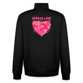 Répandre l’amour - Sweat zippé unisexe en coton bio Stanley/Stella - noir - Dos - AI Model Male 185 light (185cm)