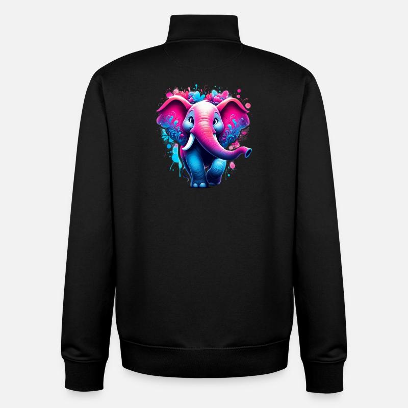 Elefant - Unisex Organic Zip Sweatshirt von Stanley/Stella - Schwarz