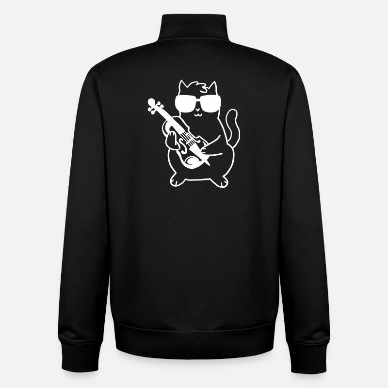 Geiger Geige Katze - Unisex Organic Zip Sweatshirt von Stanley/Stella - Schwarz